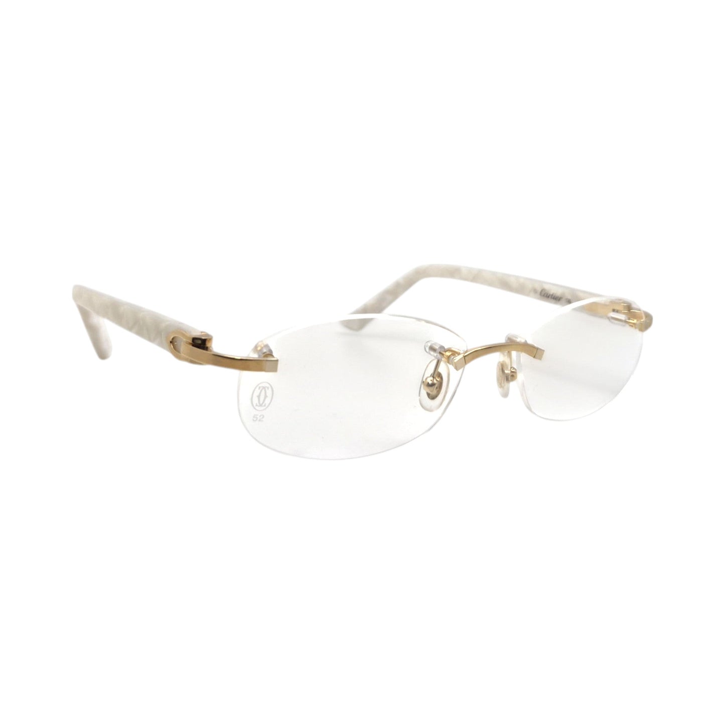 CT0056O Authentic Cartier C Decor - 52-16 Acetate Marbles Eyeglasses (2020s)