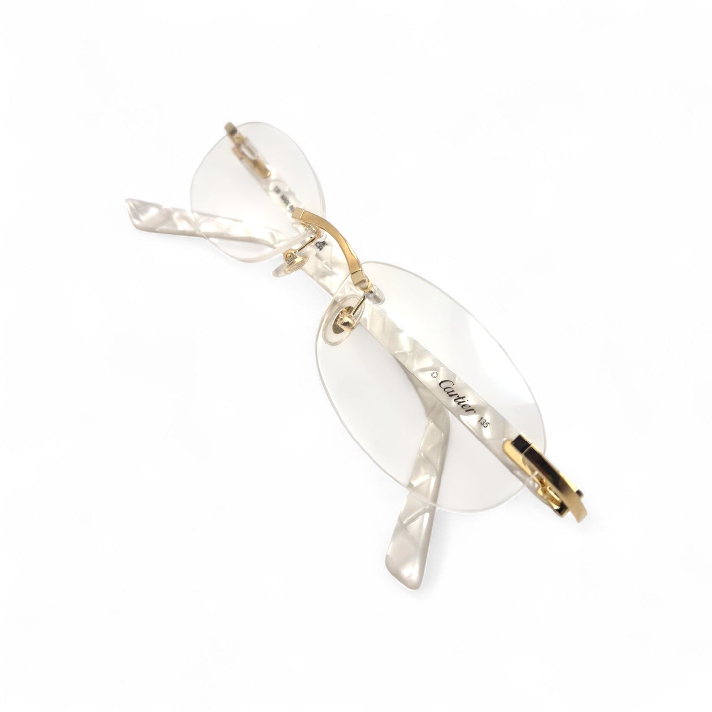 CT0056O Authentic Cartier C Decor - 52-16 Acetate Marbles Eyeglasses (2020s)