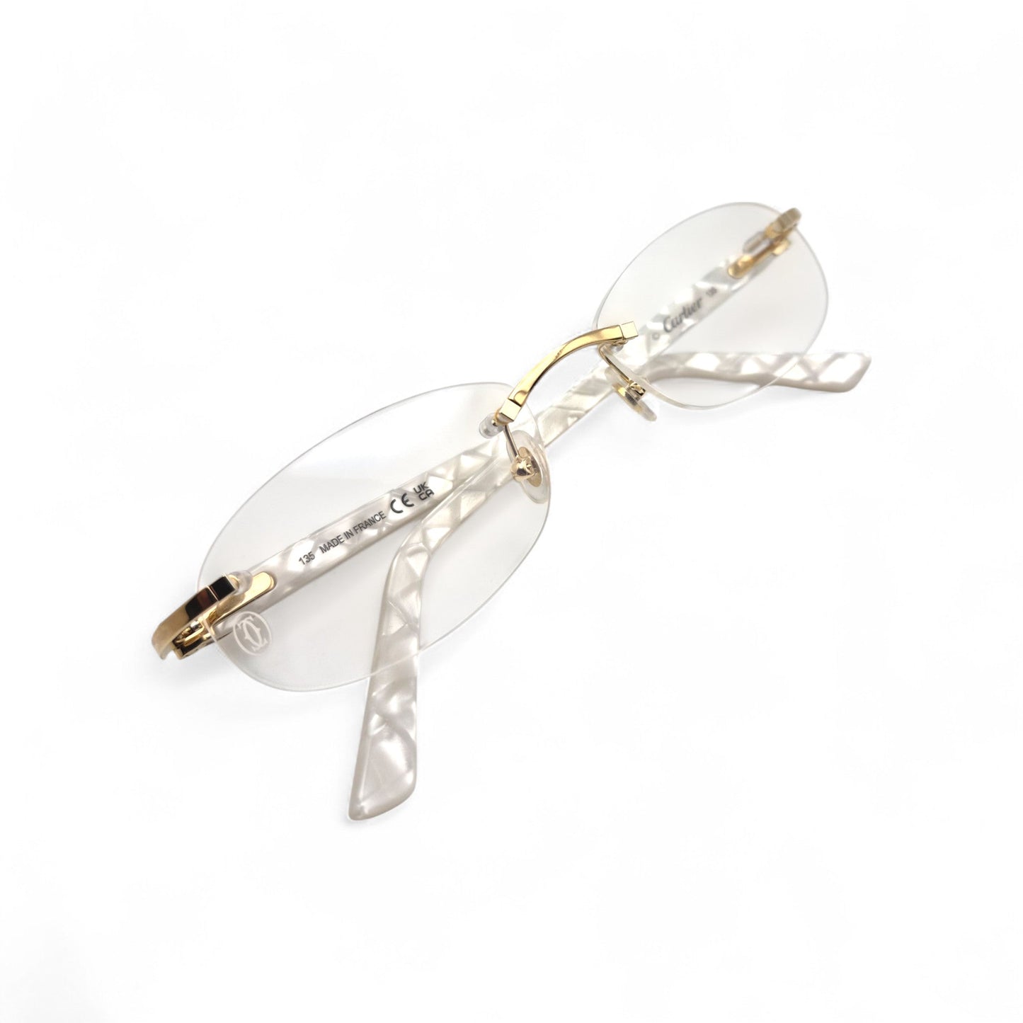 CT0056O Authentic Cartier C Decor - 52-16 Acetate Marbles Eyeglasses (2020s)