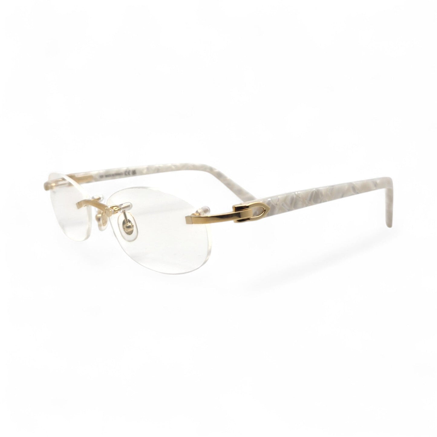 CT0056O Authentic Cartier C Decor - 52-16 Acetate Marbles Eyeglasses (2020s)