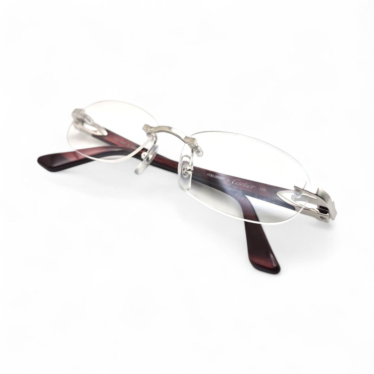 CT0056O Authentic Cartier C Decor - 52-16 Acetate Marbles Eyeglasses (2020s)