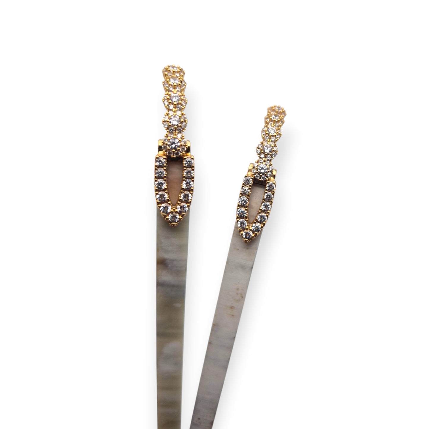 C Decor Temples - White Buffs w/ Swirls - Gold Diamonds Flower Hinges