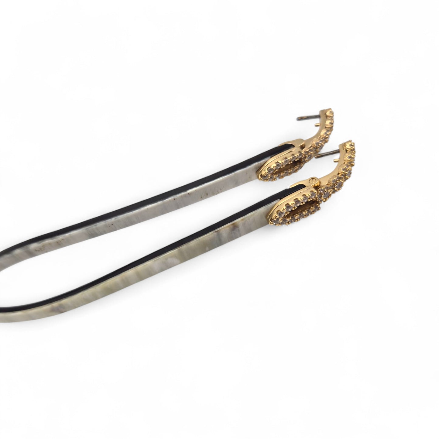 C Decor Temples - White Buffs w/ Swirls - Gold Diamonds Flower Hinges
