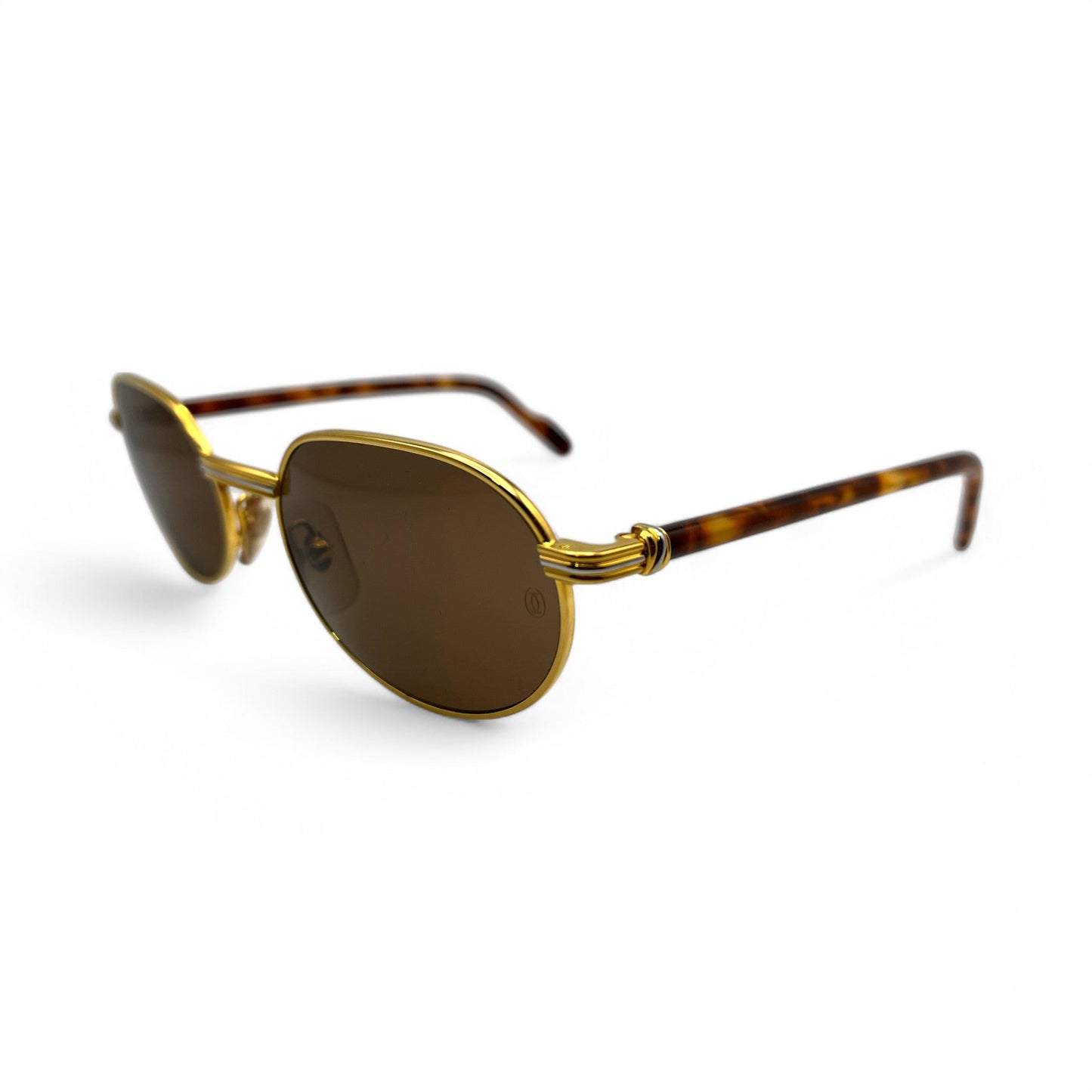 Authentic Cartier Lueur - Gold Tortoise Acetate Sunglasses w/ Brown Lenses (90s)