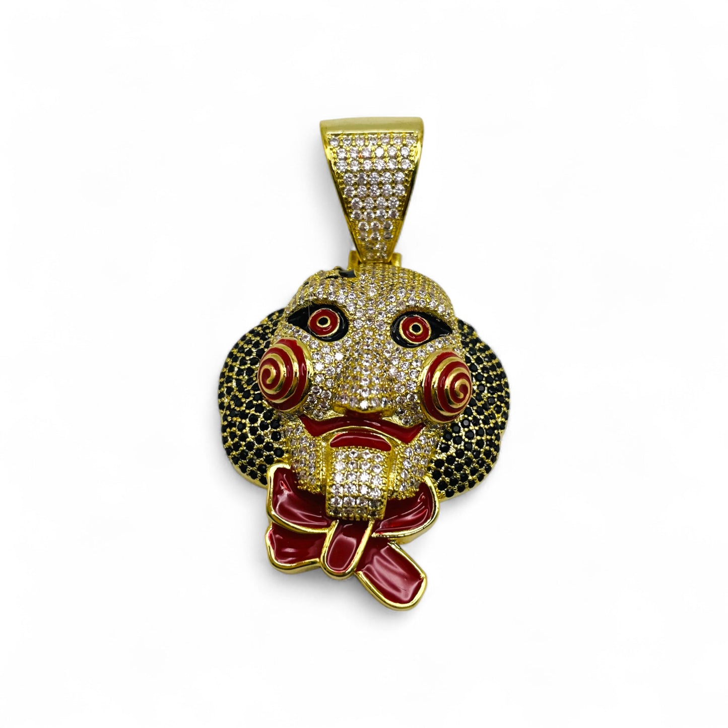 Jigsaw Pendant - Gold w/ CZ Diamonds