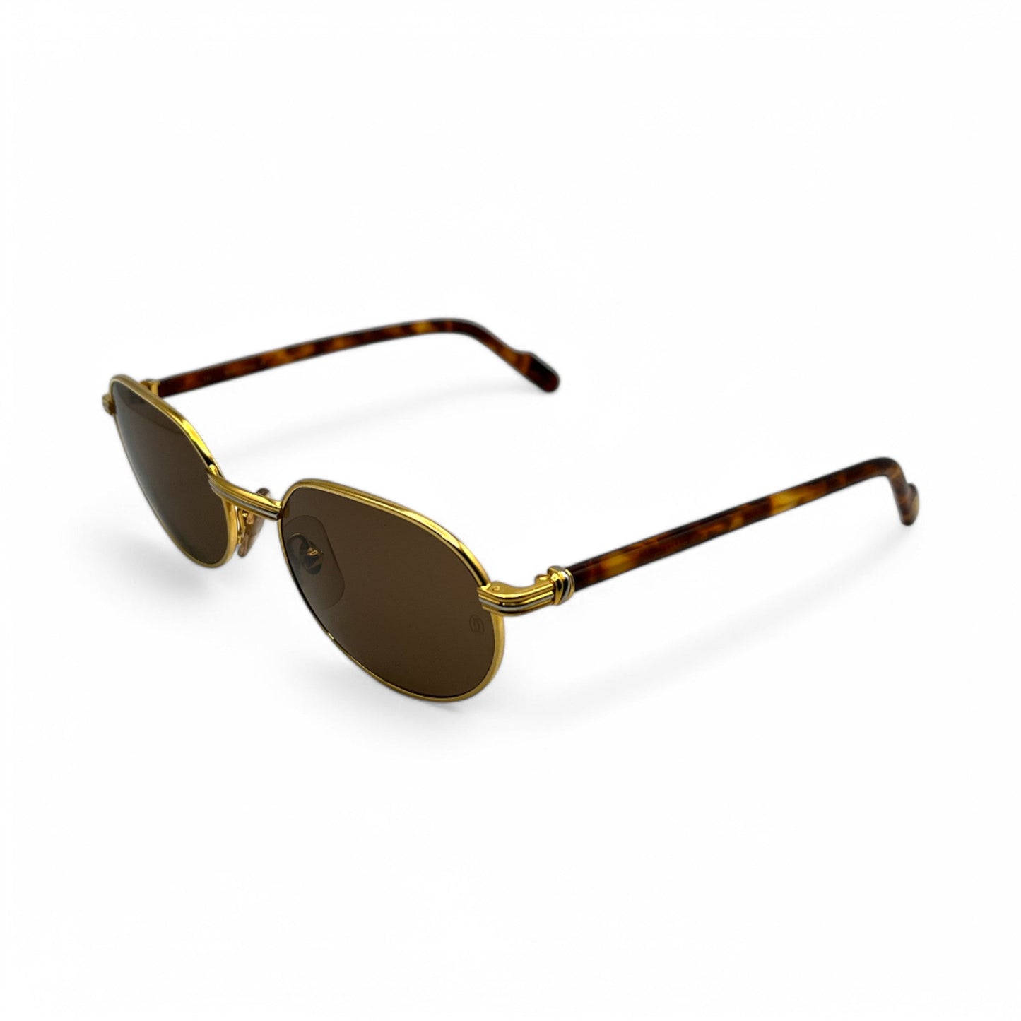 Authentic Cartier Lueur - Gold Tortoise Acetate Sunglasses w/ Brown Lenses (90s)
