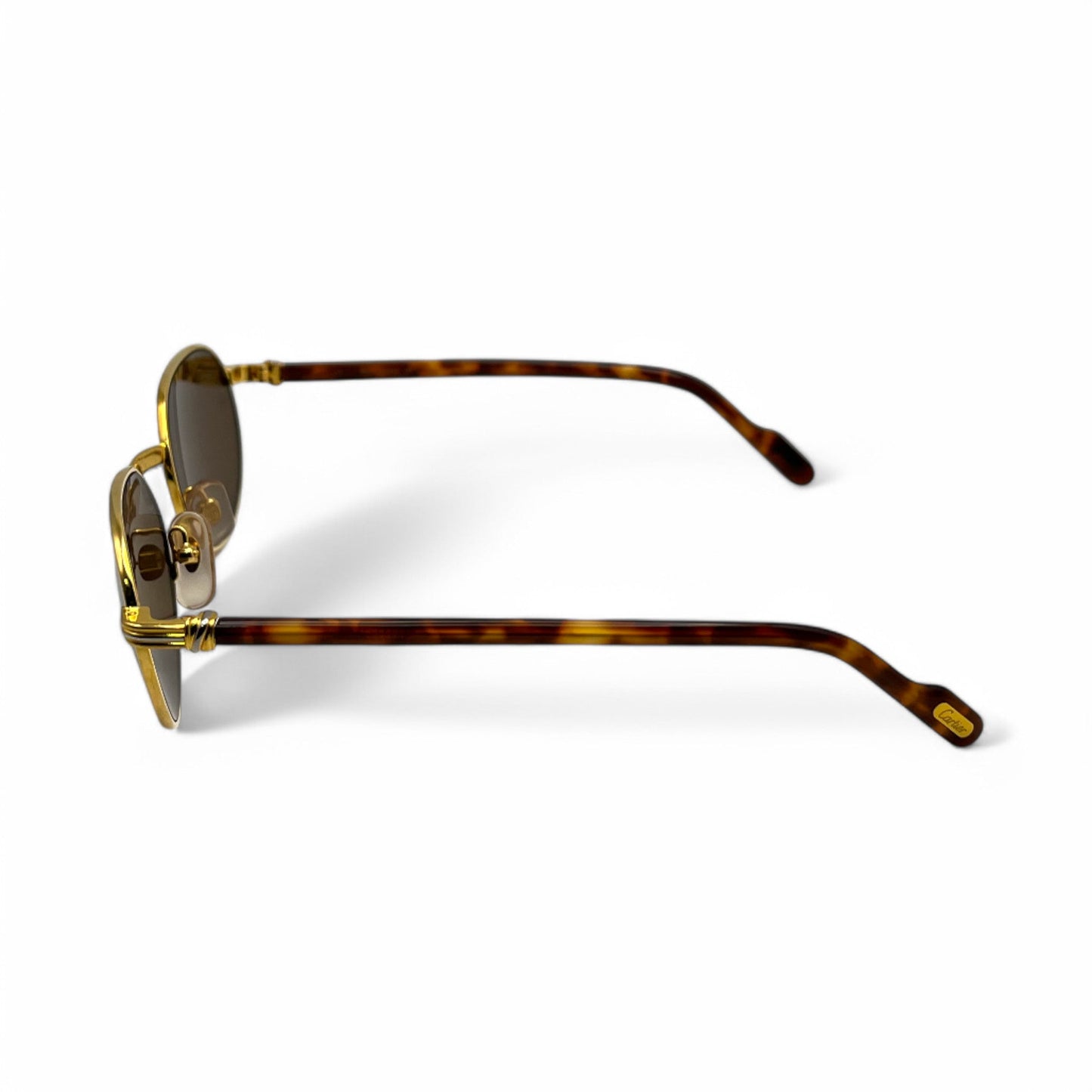 Authentic Cartier Lueur - Gold Tortoise Acetate Sunglasses w/ Brown Lenses (90s)