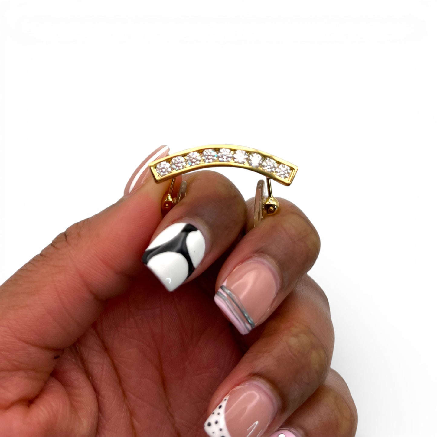 C Decor Moissanite Diamonds Round Channel Set - Gold