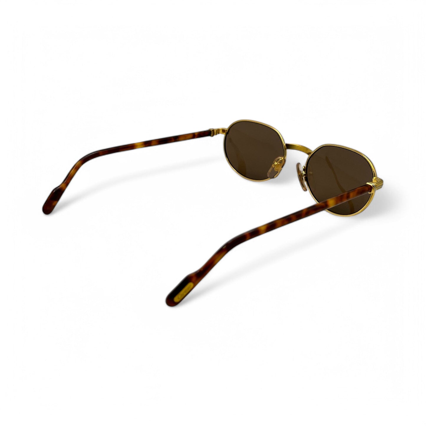 Authentic Cartier Lueur - Gold Tortoise Acetate Sunglasses w/ Brown Lenses (90s)
