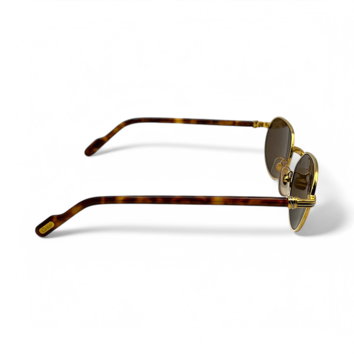 Authentic Cartier Lueur - Gold Tortoise Acetate Sunglasses w/ Brown Lenses (90s)