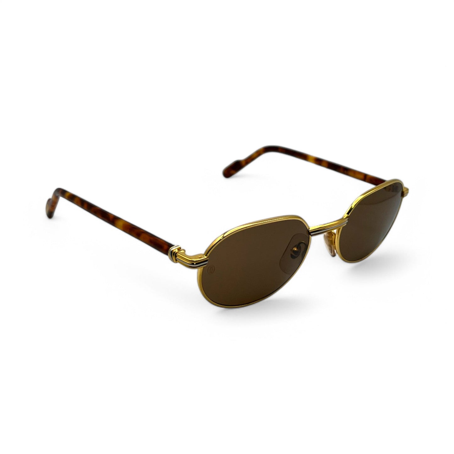 Authentic Cartier Lueur - Gold Tortoise Acetate Sunglasses w/ Brown Lenses (90s)