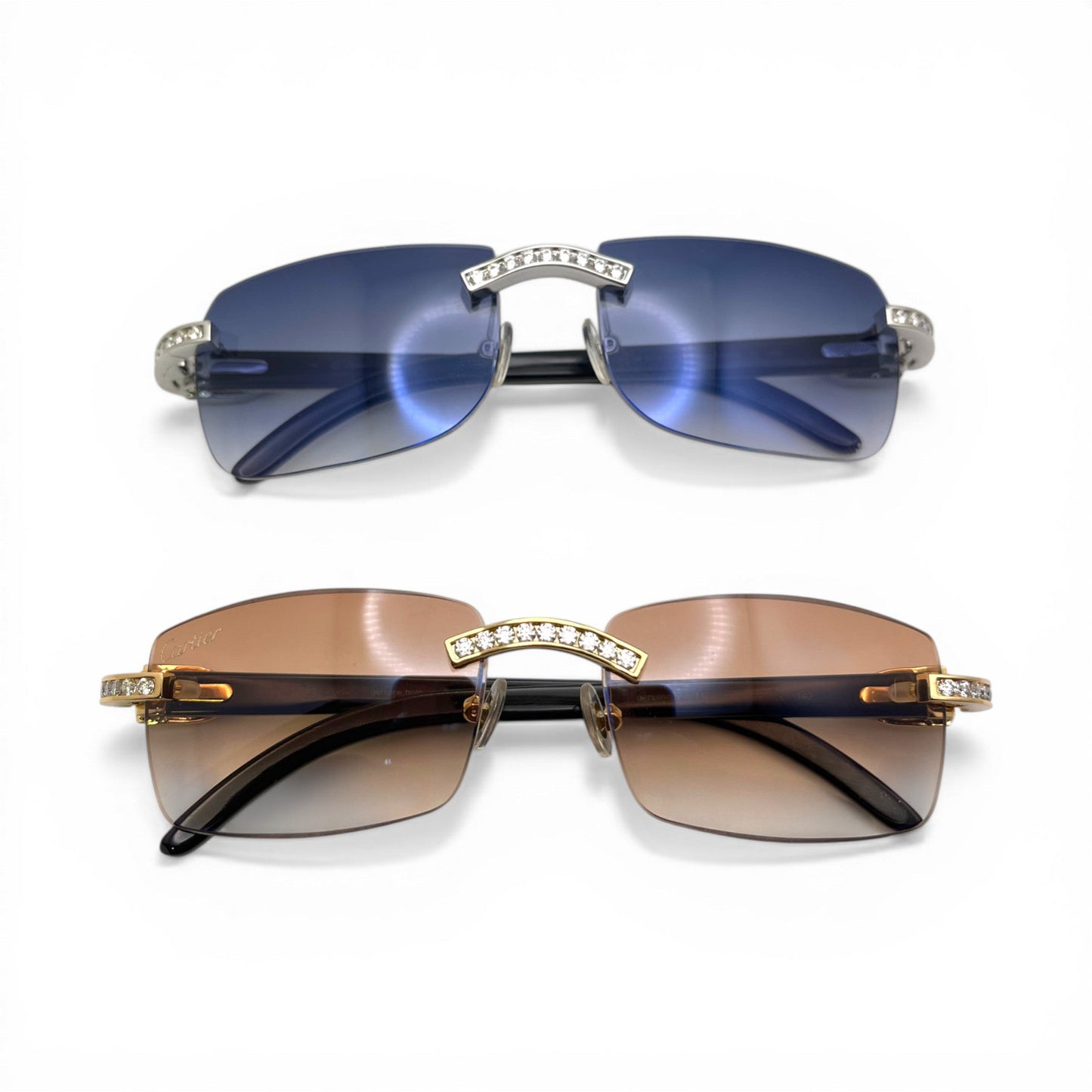 C Decor Iced (Moissanite - Cafr Genuine)- Custom Buffs & Woods Sunglasses & Diamonds Set (2020s) - Luxury Optical
