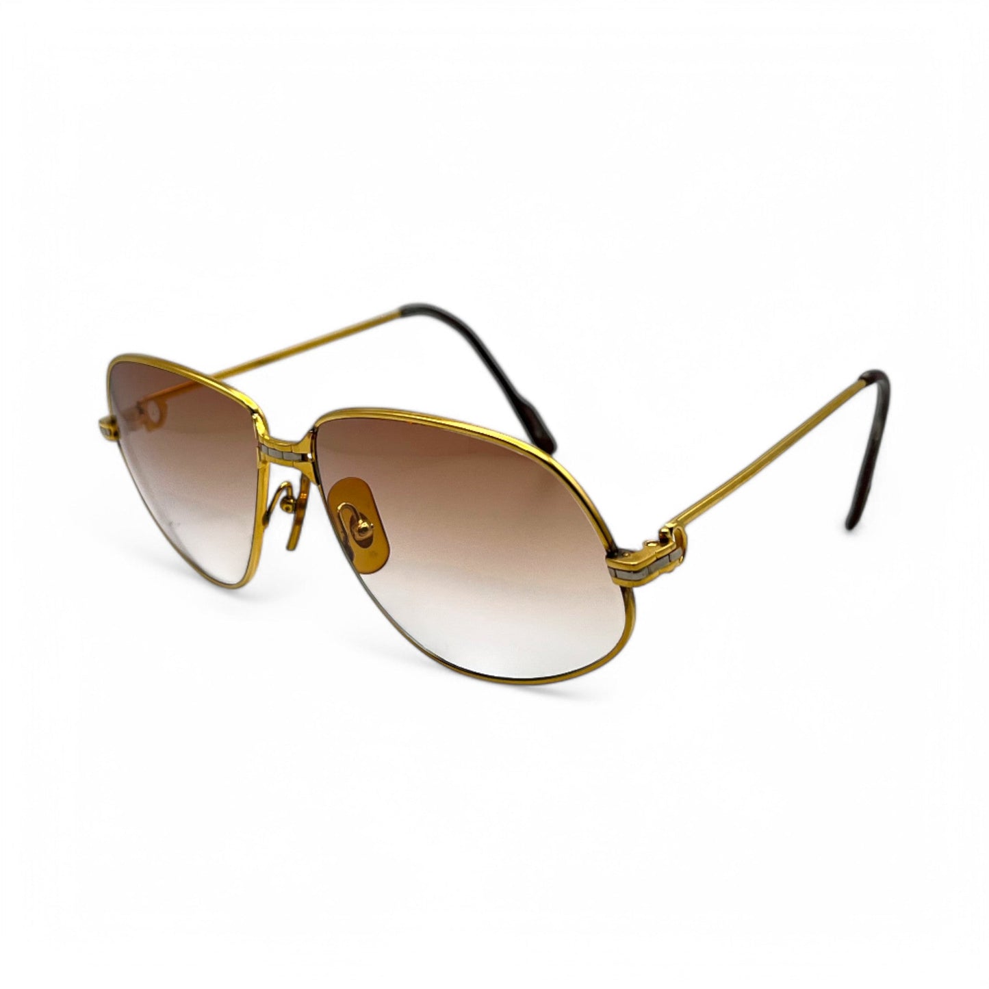 Authentic Cartier Panthere GM - Gold Wires Sunglasses w/ Brown Lenses (80s)