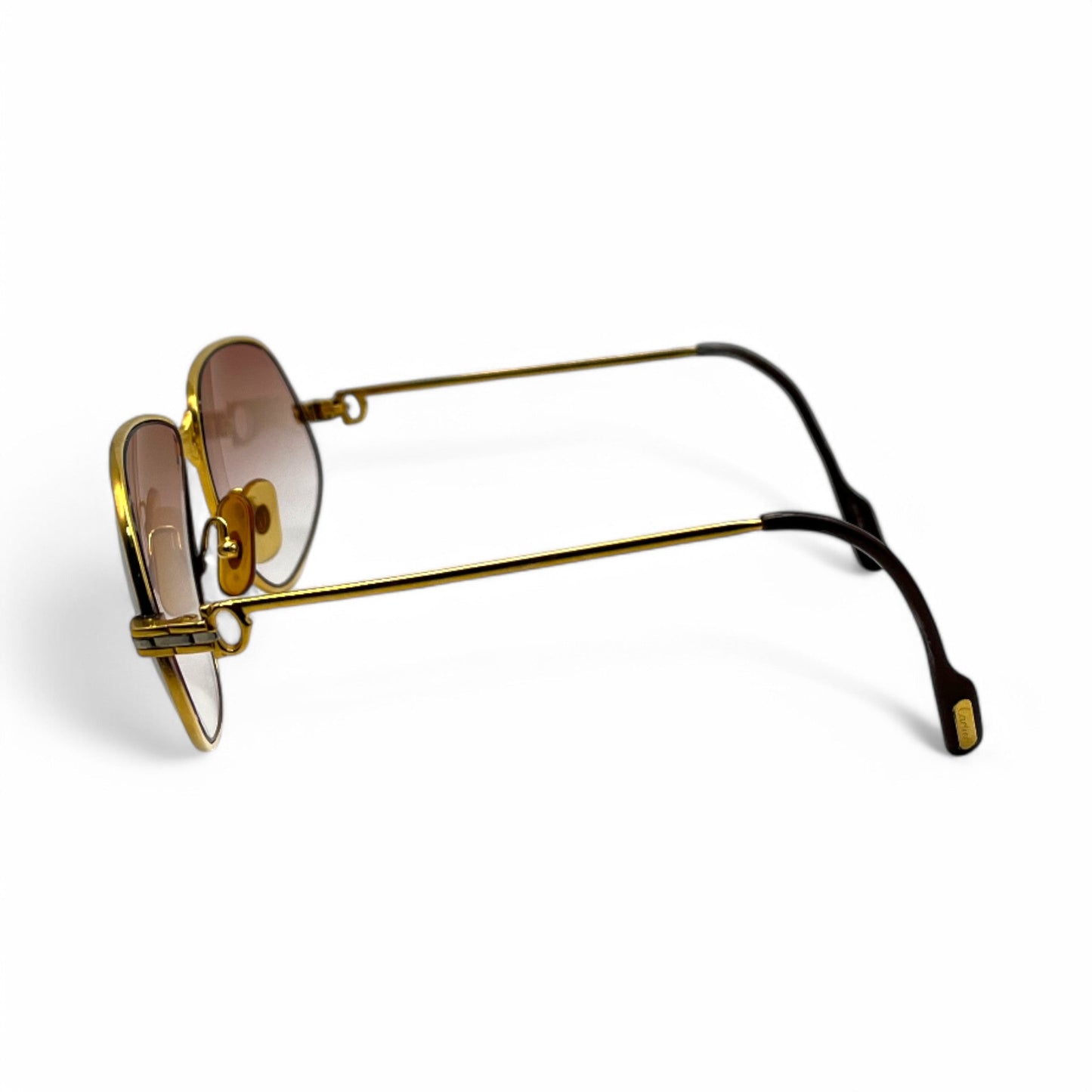 Authentic Cartier Panthere GM - Gold Wires Sunglasses w/ Brown Lenses (80s)