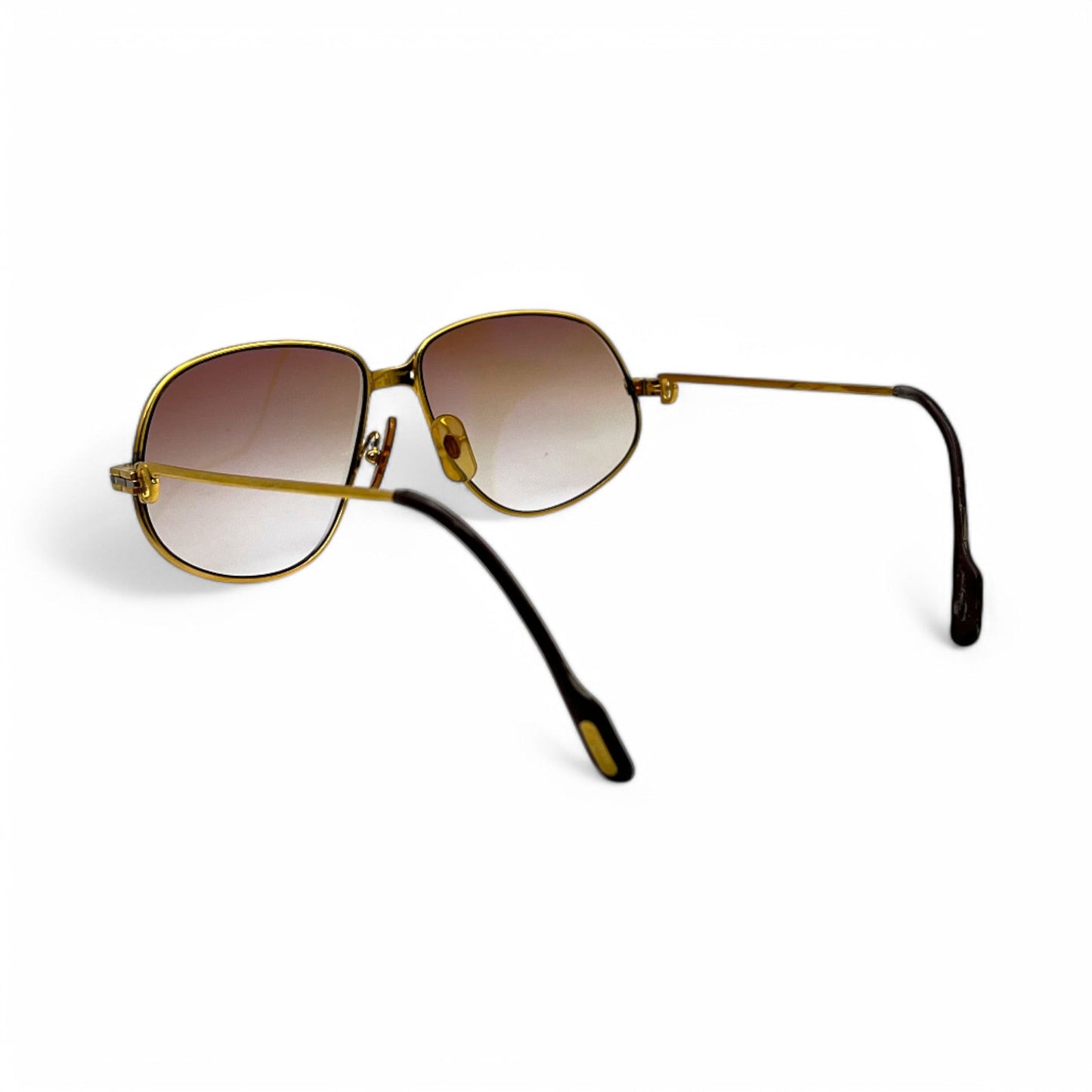 Authentic Cartier Panthere GM - Gold Wires Sunglasses w/ Brown Lenses (80s)