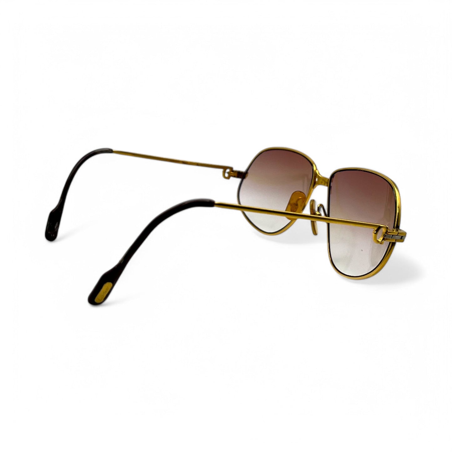 Authentic Cartier Panthere GM - Gold Wires Sunglasses w/ Brown Lenses (80s)