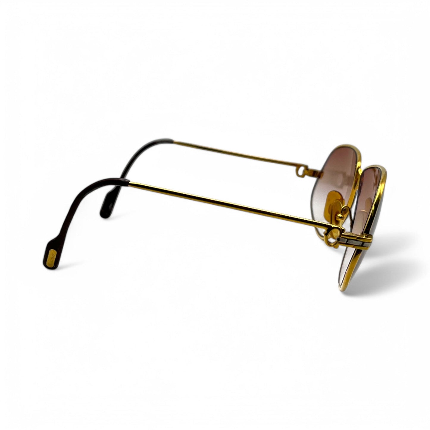 Authentic Cartier Panthere GM - Gold Wires Sunglasses w/ Brown Lenses (80s)
