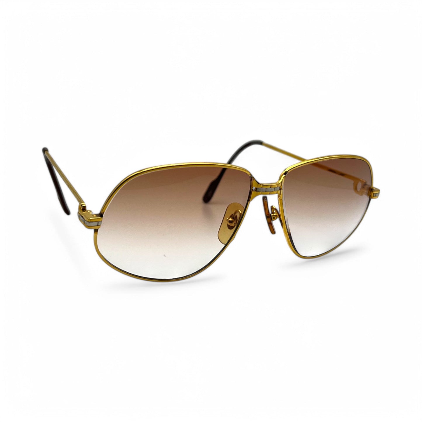 Authentic Cartier Panthere GM - Gold Wires Sunglasses w/ Brown Lenses (80s)