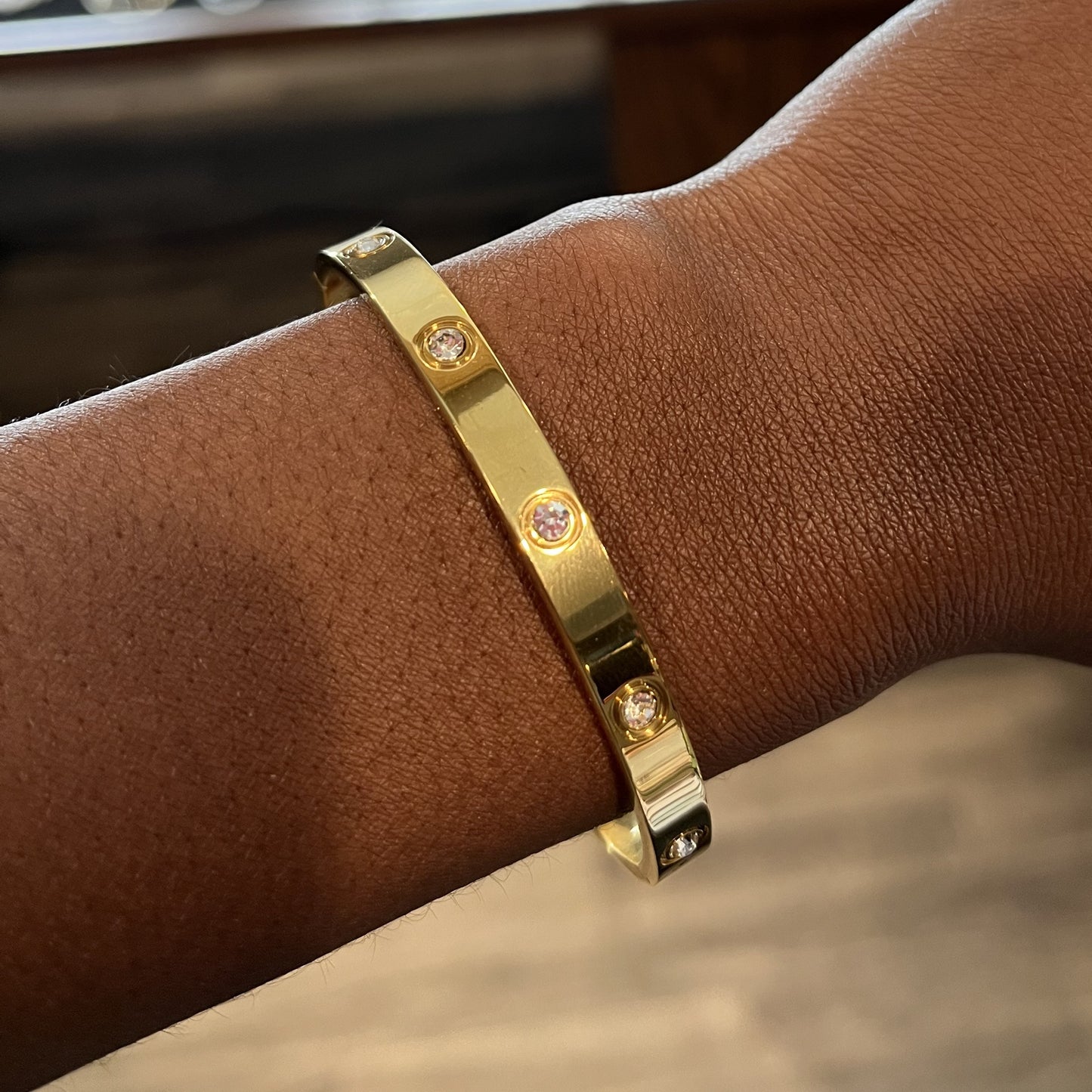 Straight Diamonds & Hearts Bracelet