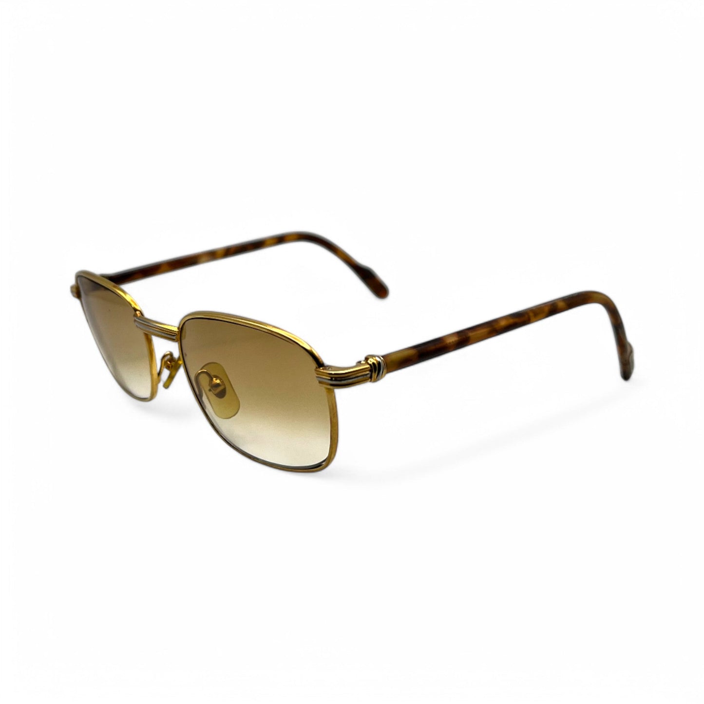 Authentic Cartier Aube - Gold Tortoise Acetate Sunglasses w/ Brown Lenses (80s)