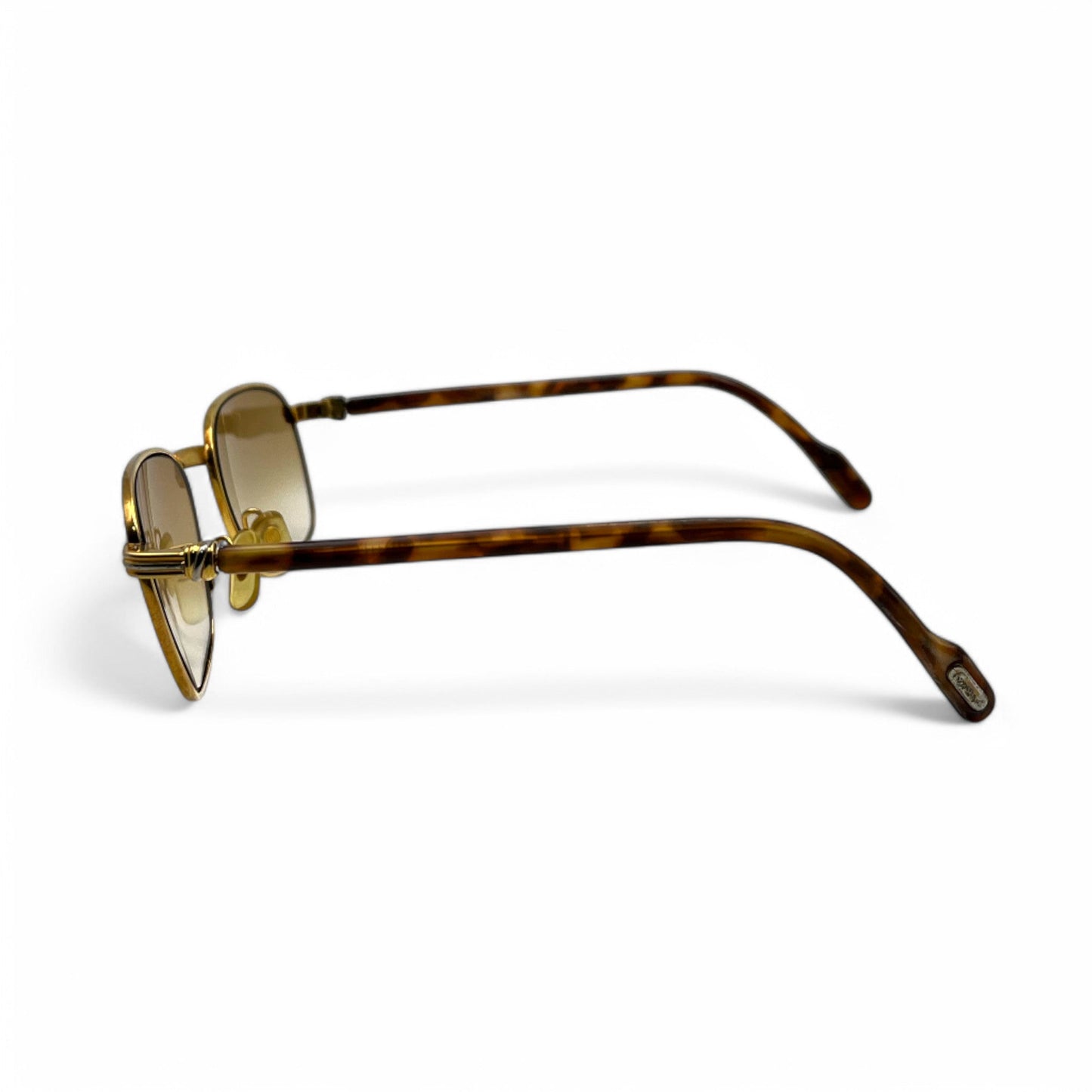 Authentic Cartier Aube - Gold Tortoise Acetate Sunglasses w/ Brown Lenses (80s)