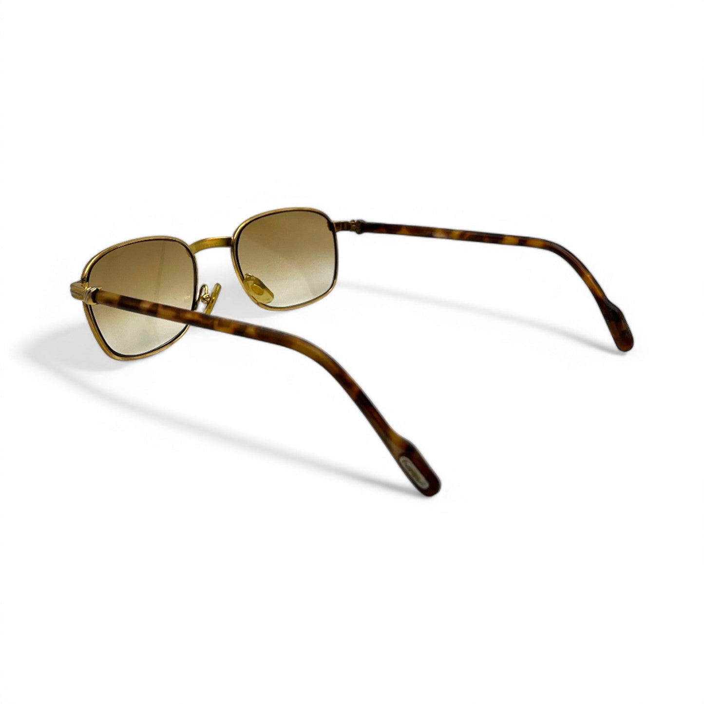Authentic Cartier Aube - Gold Tortoise Acetate Sunglasses w/ Brown Lenses (80s)