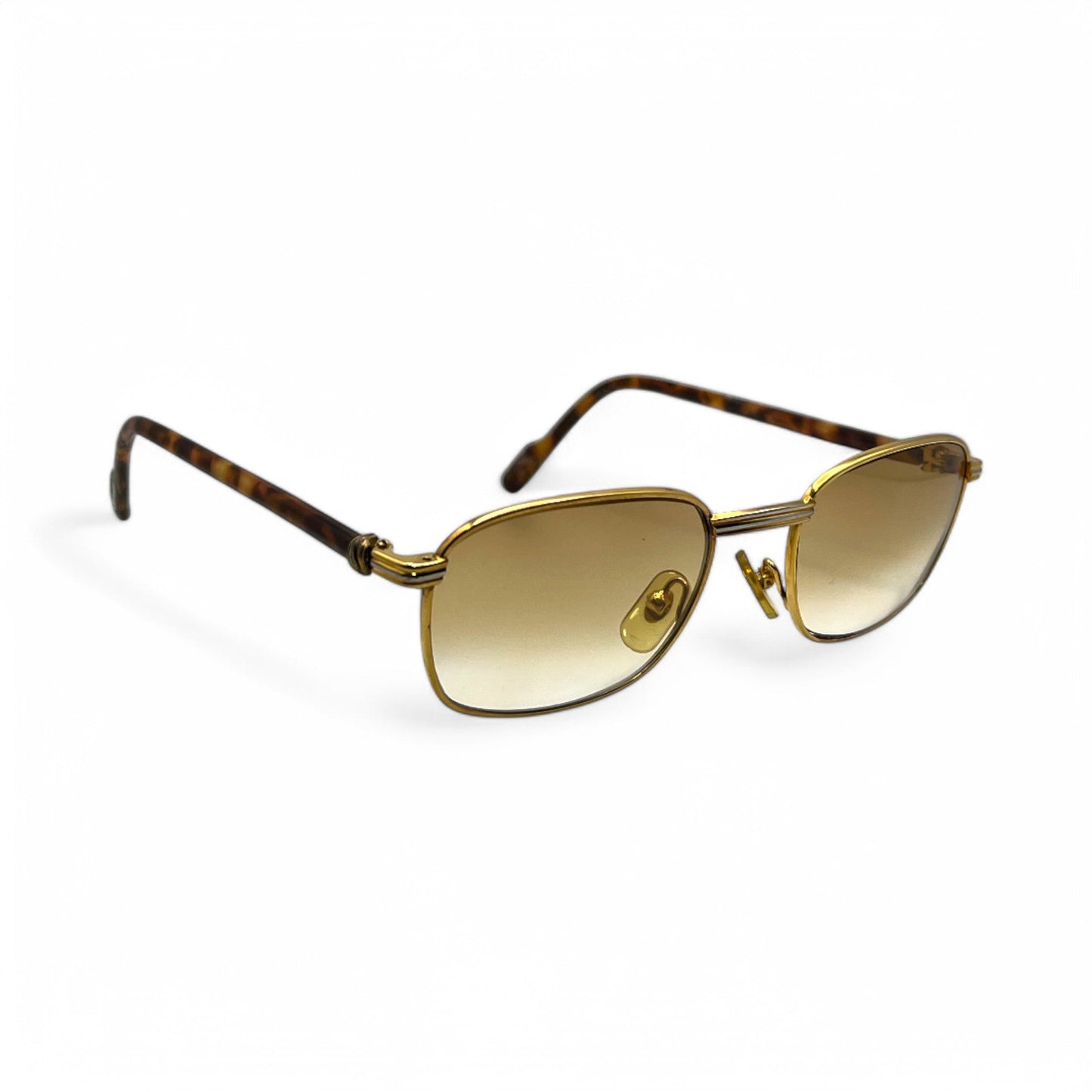Authentic Cartier Aube - Gold Tortoise Acetate Sunglasses w/ Brown Lenses (80s)