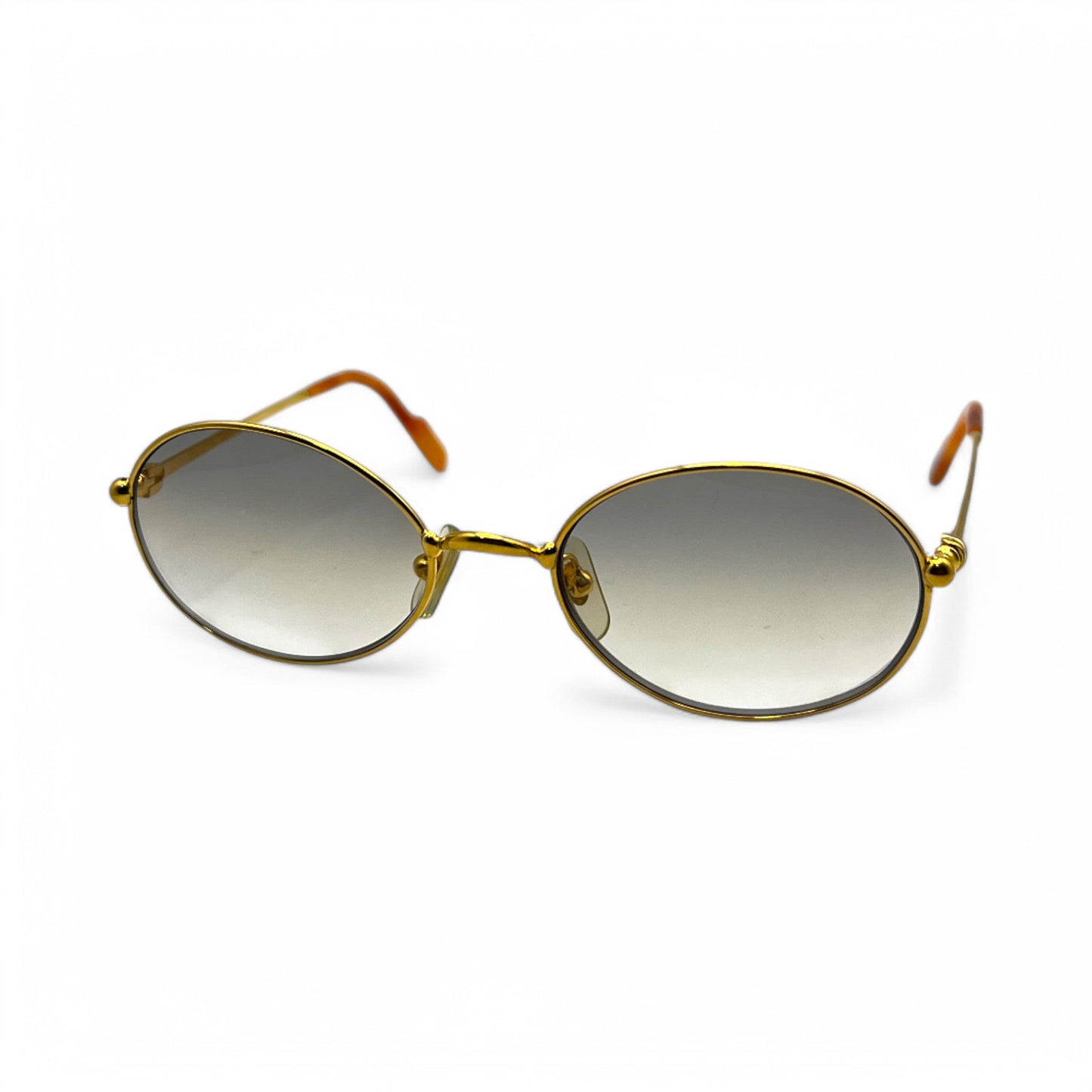 Authentic Cartier Saturne - Gold Wires Sunglasses w/ Gray Oval Lenses (80s)