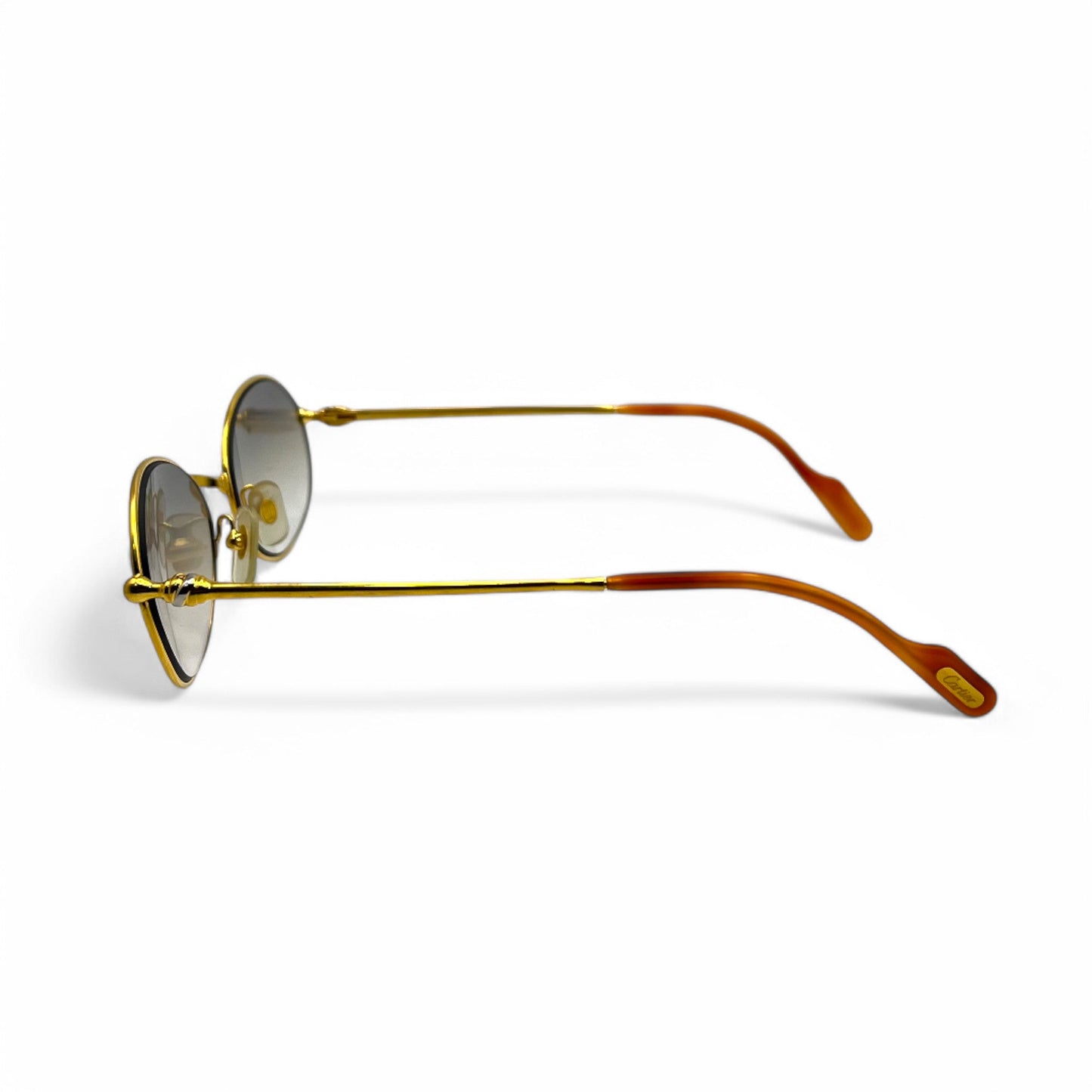 Authentic Cartier Saturne - Gold Wires Sunglasses w/ Gray Oval Lenses (80s)