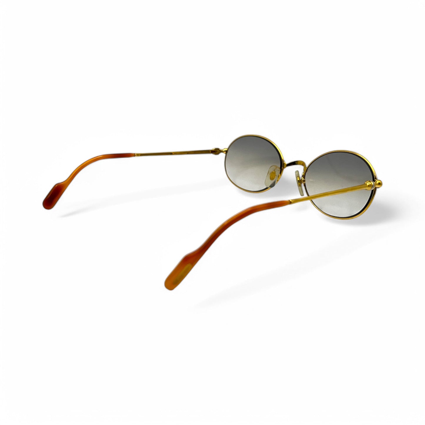 Authentic Cartier Saturne - Gold Wires Sunglasses w/ Gray Oval Lenses (80s)