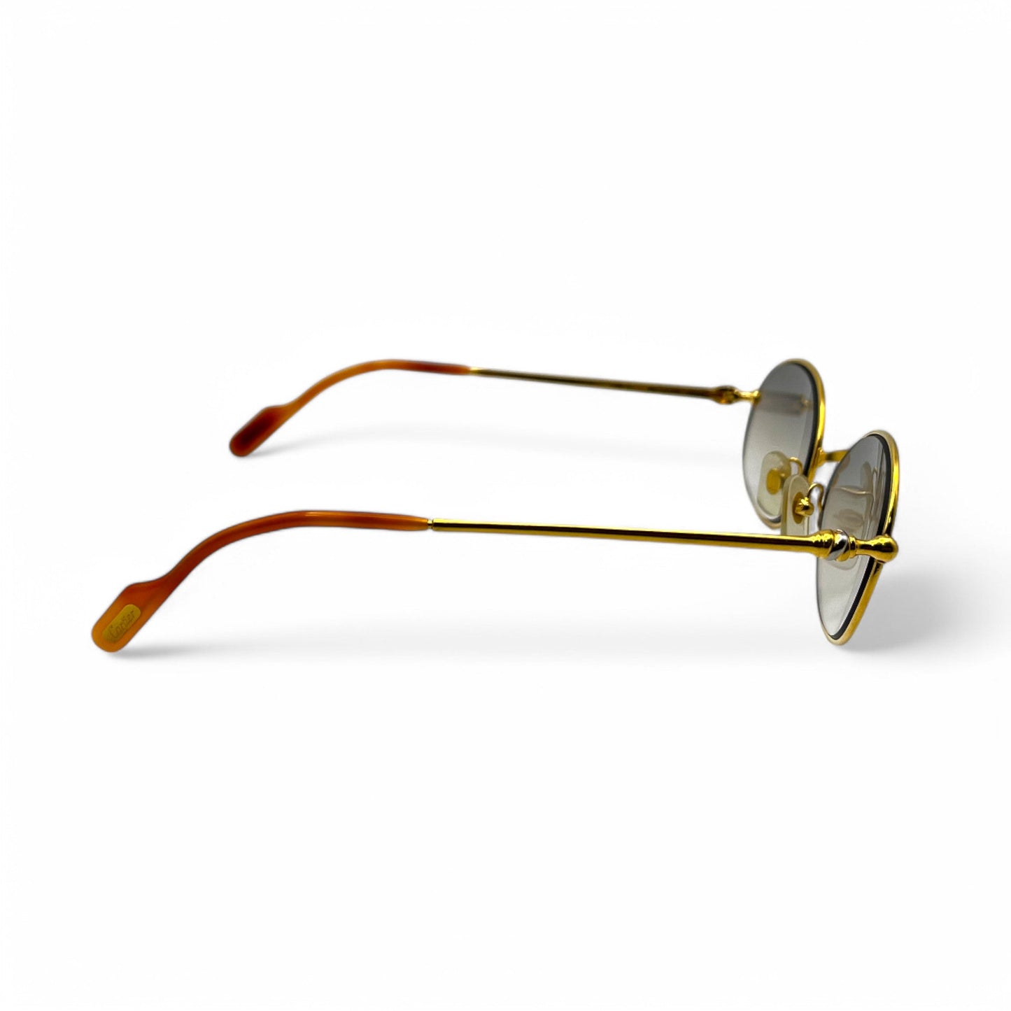 Authentic Cartier Saturne - Gold Wires Sunglasses w/ Gray Oval Lenses (80s)