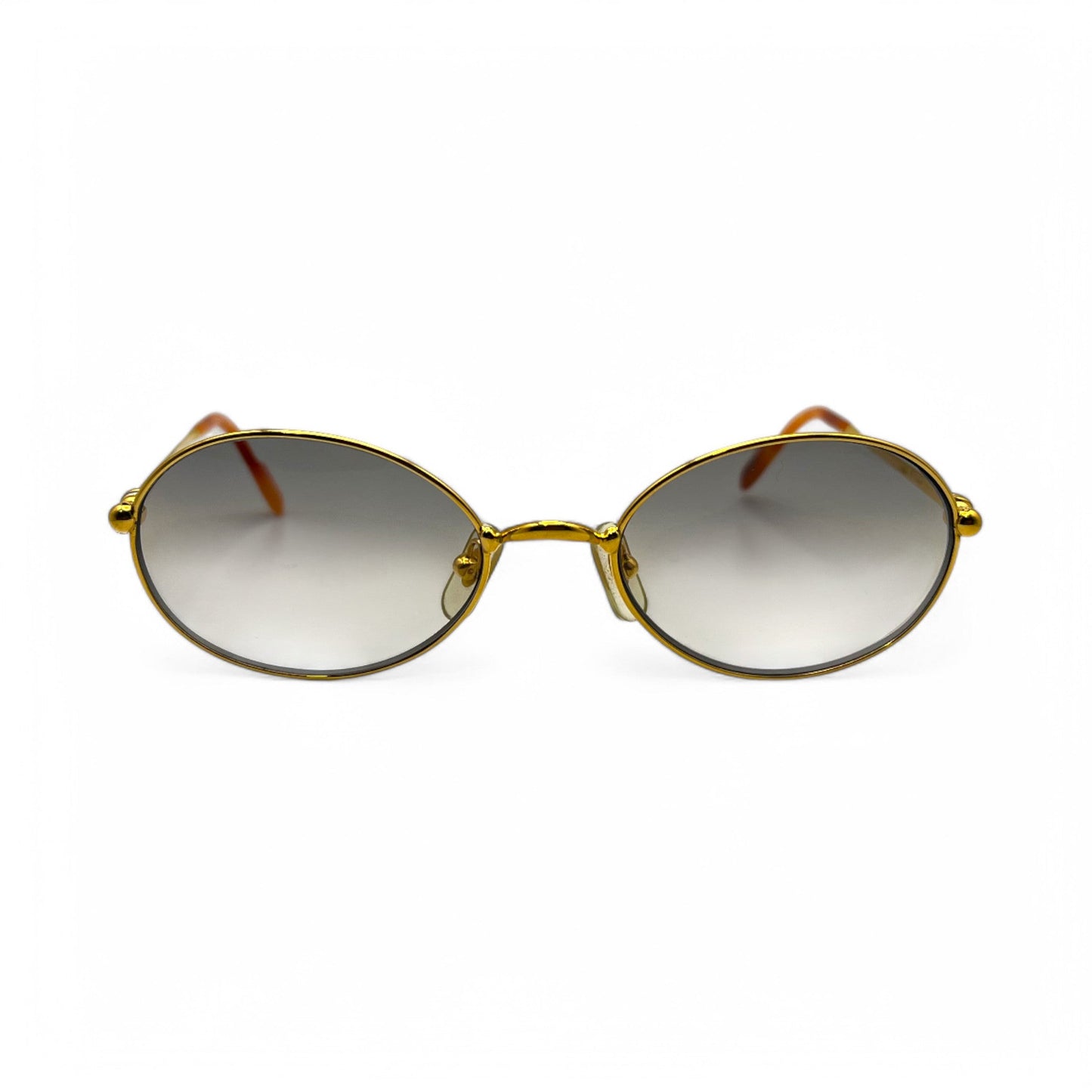 Authentic Cartier Saturne - Gold Wires Sunglasses w/ Gray Oval Lenses (80s)
