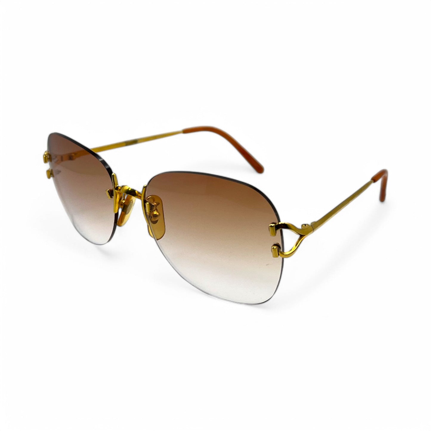 Authentic Cartier Signature C - 58-20 Big C Gold Wires w/ Hennessy Brown Lenses (2000s)