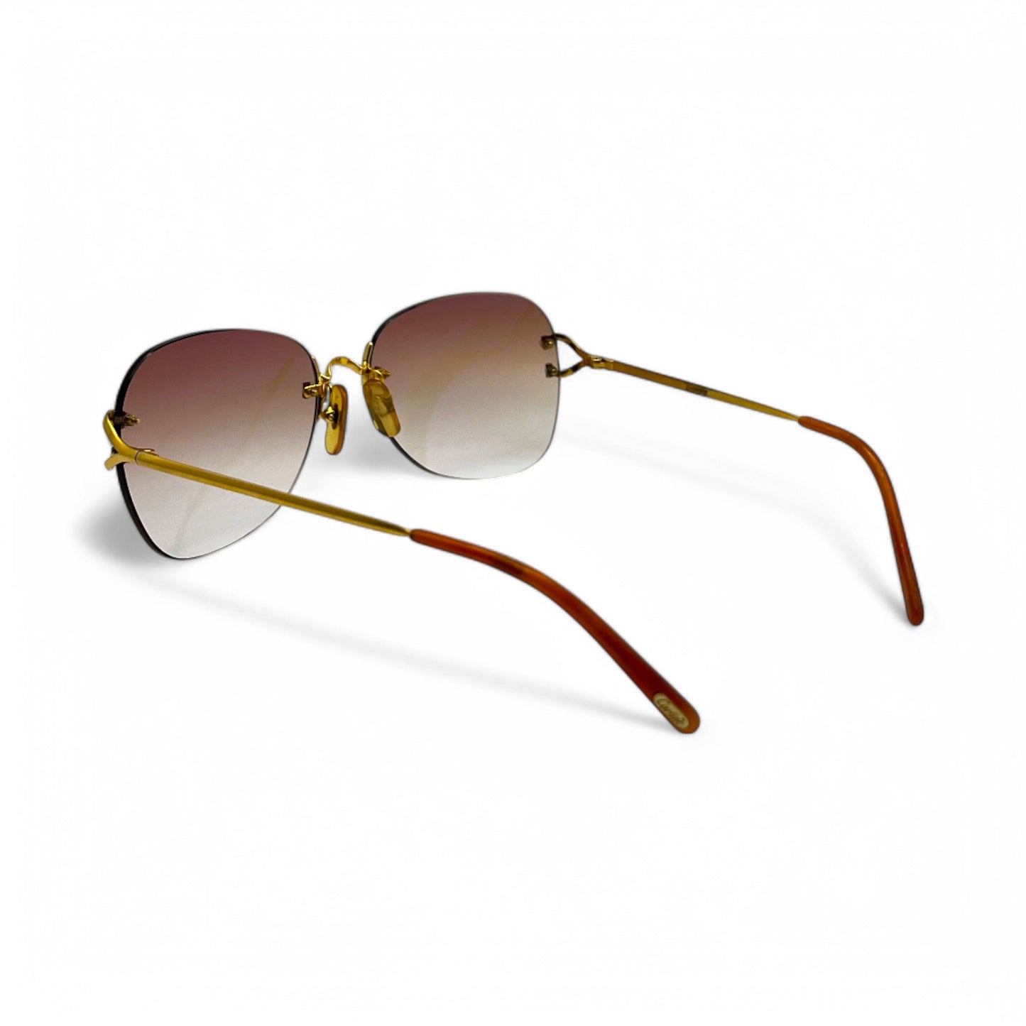 Authentic Cartier Signature C - 58-20 Big C Gold Wires w/ Hennessy Brown Lenses (2000s)