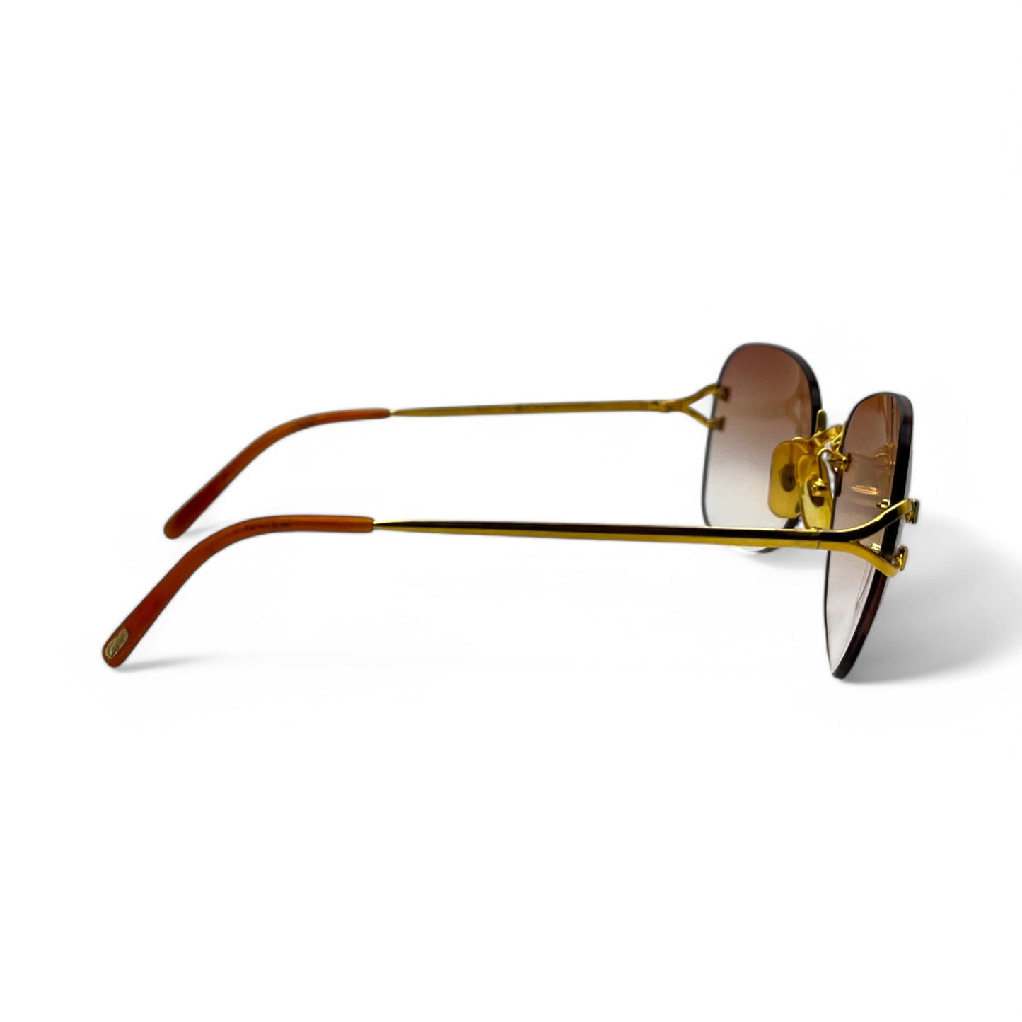 Authentic Cartier Signature C - 58-20 Big C Gold Wires w/ Hennessy Brown Lenses (2000s)