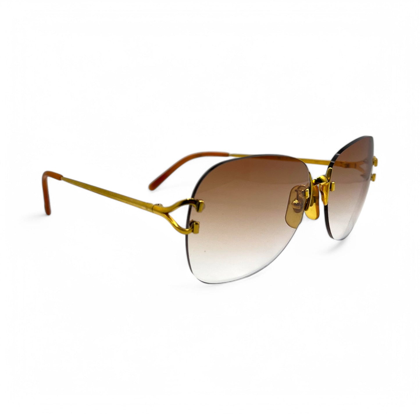 Authentic Cartier Signature C - 58-20 Big C Gold Wires w/ Hennessy Brown Lenses (2000s)