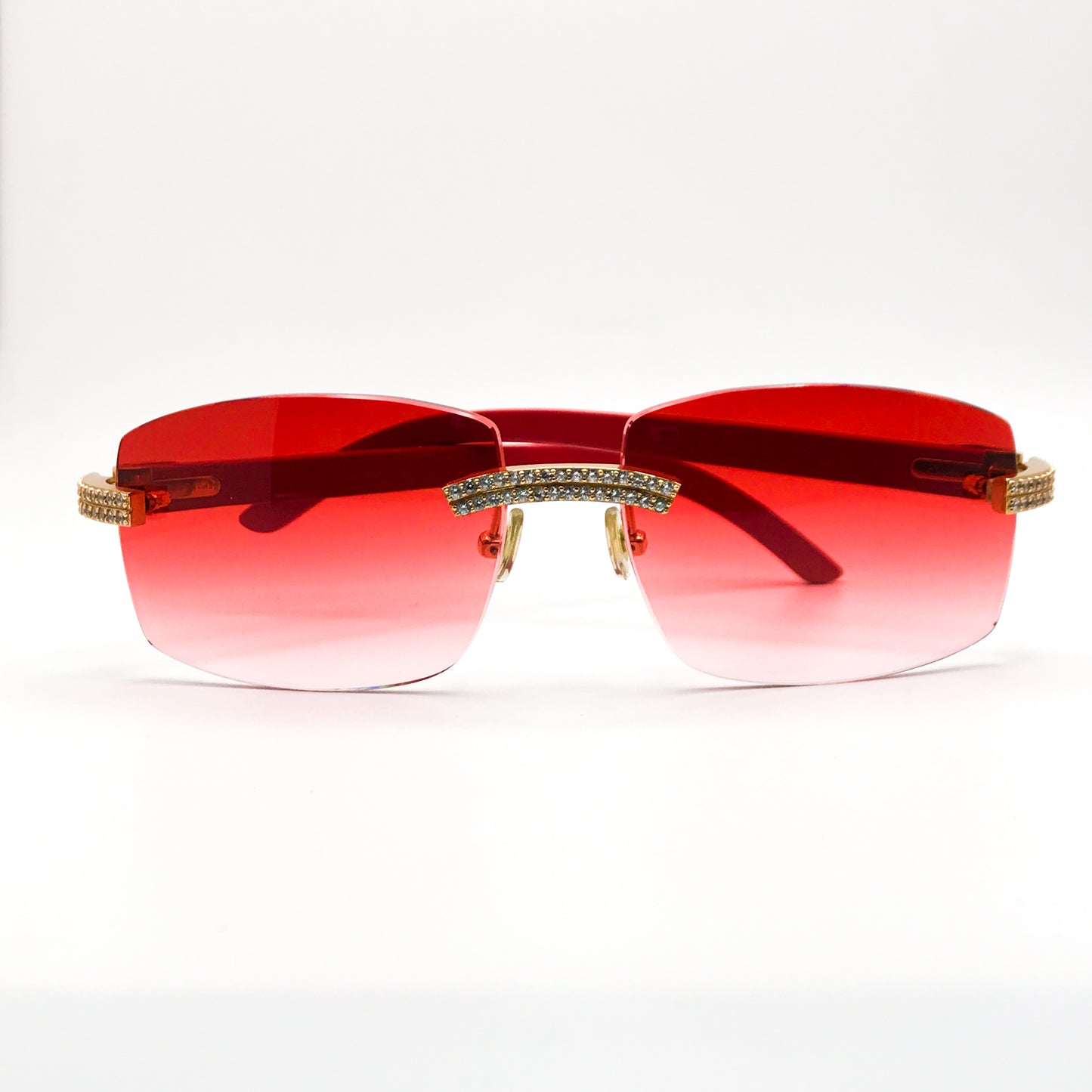 Red woods with 3 pcs Double Row Set Sunglasses and #6 Red