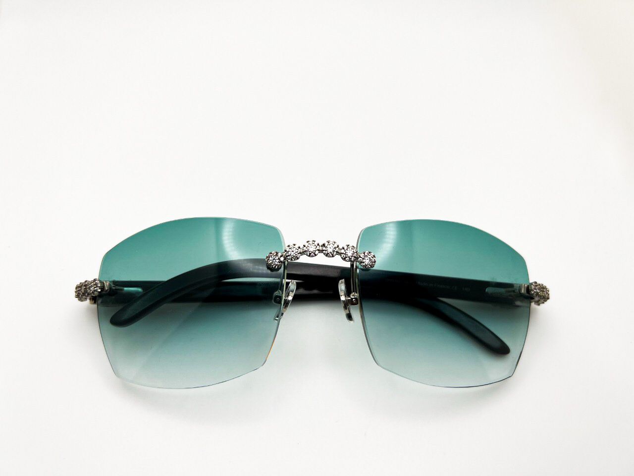 C Decor - Silver Black Buffs w/ Green #9 Lenses - Diamonds Flower Set