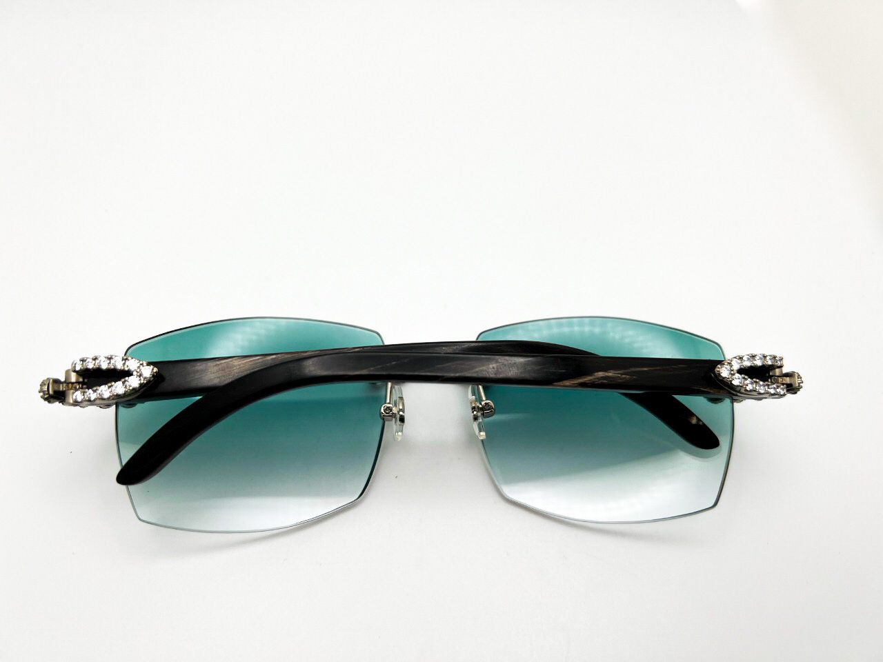C Decor - Silver Black Buffs w/ Green #9 Lenses - Diamonds Flower Set