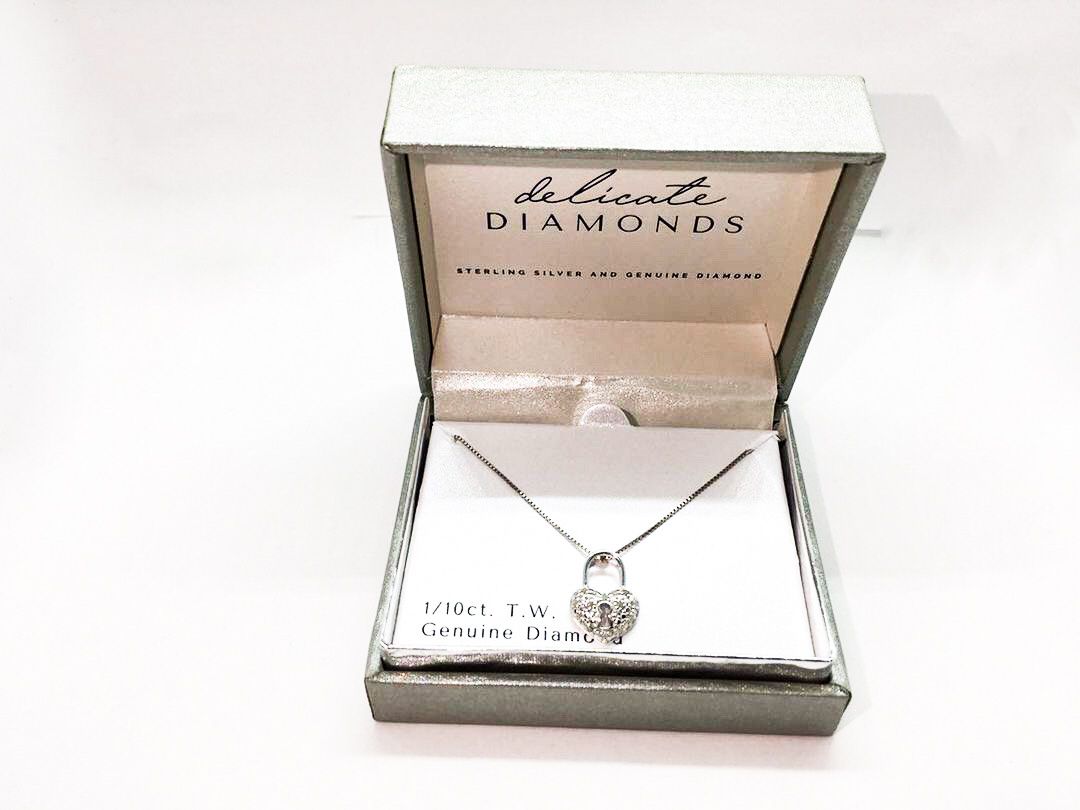 Silver Heart Padlock Chain