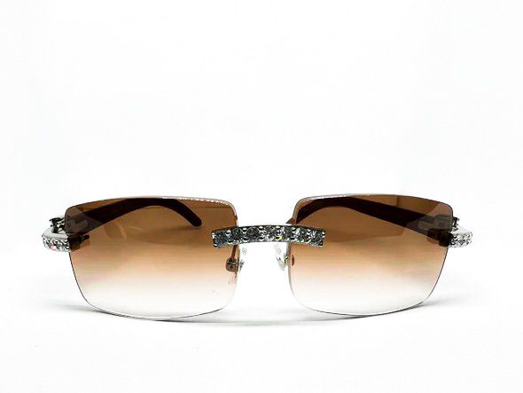 Custom Brown Tinted Lenses w 5 pc Diamond Set