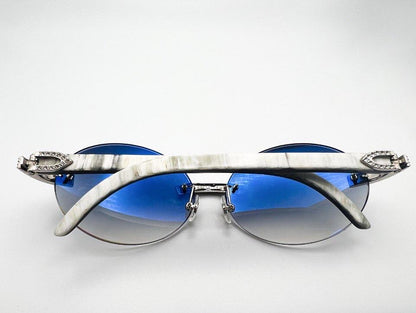 Cartier C Décor - Silver w/ White Buffs - AR Oval Lenses