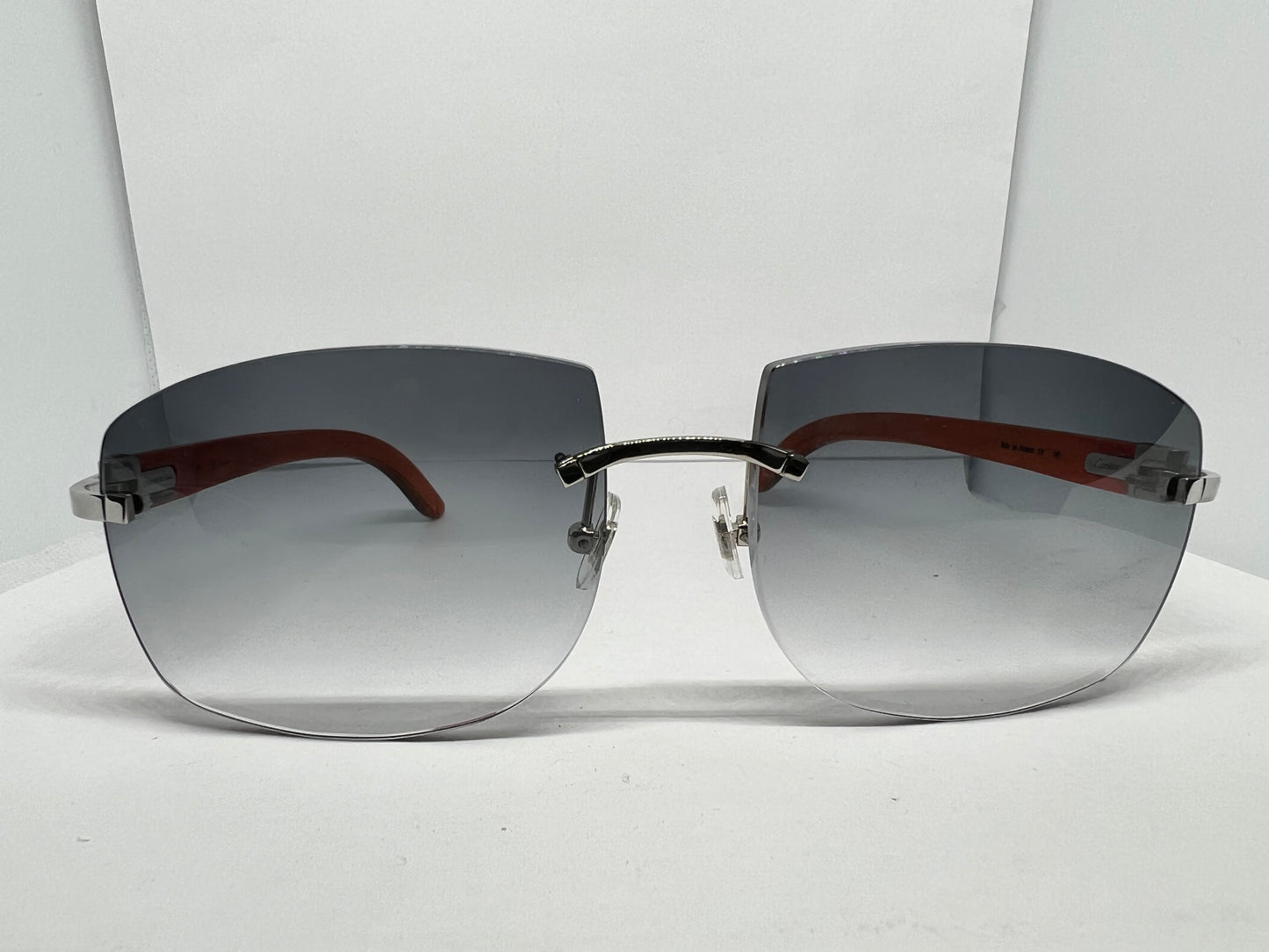 Custom Ash Grey & Orange Temples w/ Gradient Grey Tinted Lenses