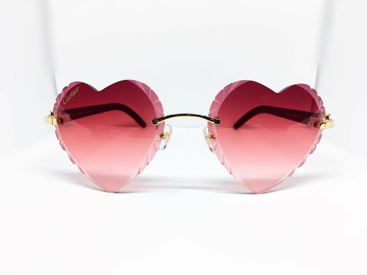 White Buffs With Custom Heart Cartier Lenses – CityStyles313