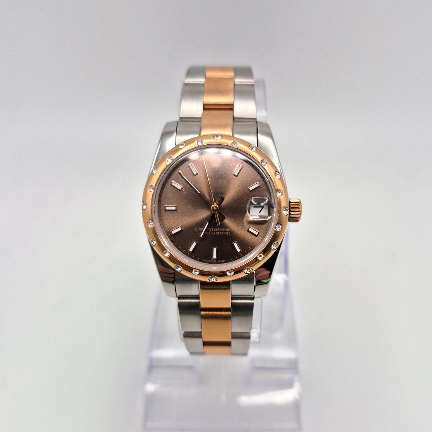 RLX DTJ - Two-Tone Watch - Brown Dial (Scattered Diamonds Bezel)