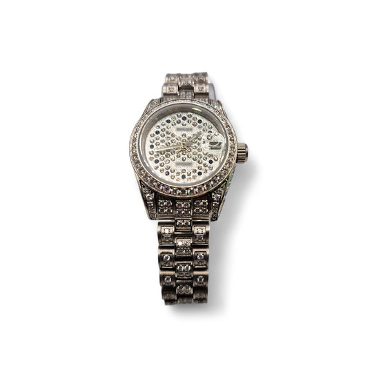 RLX DTJ - Silver Watch (Iced Out)