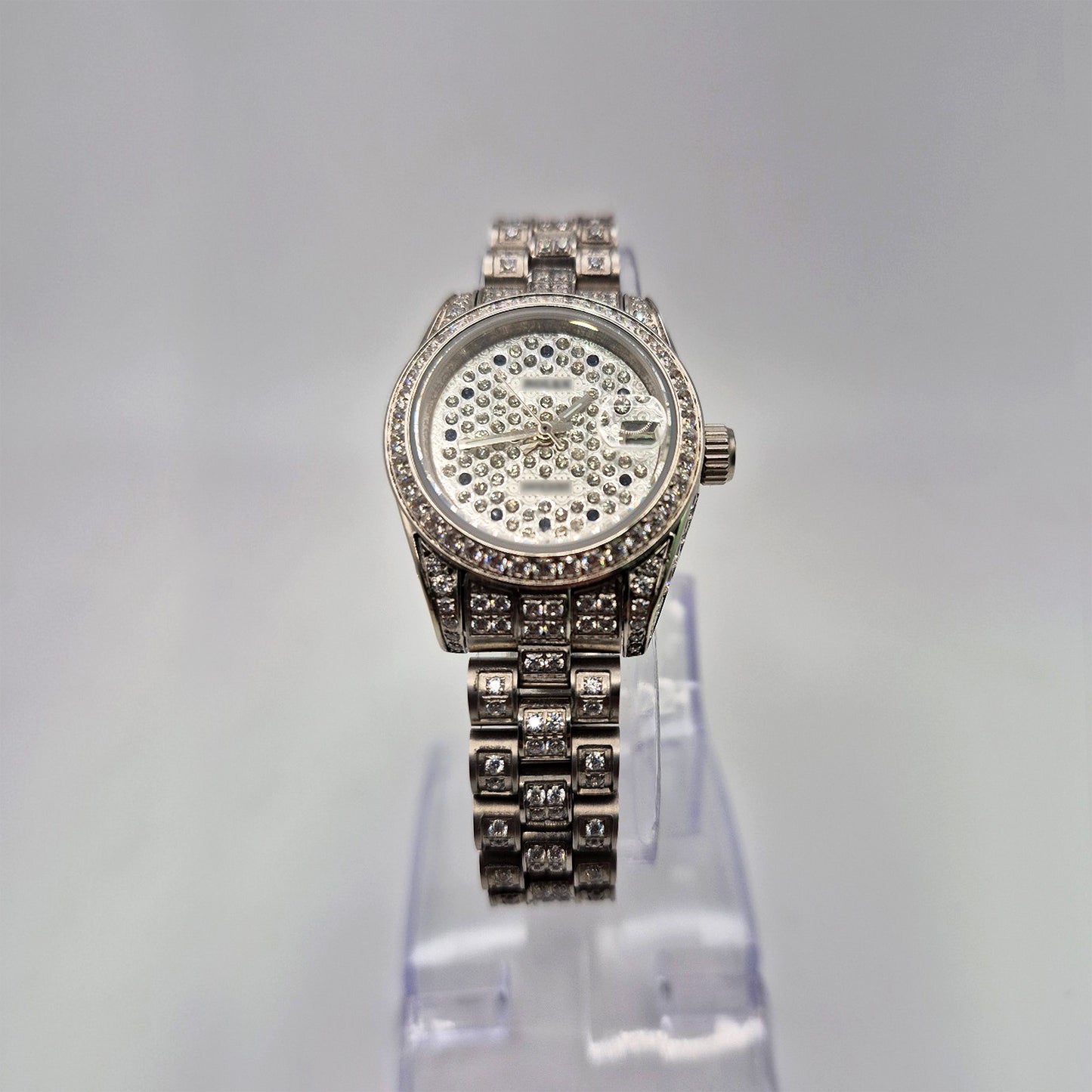 RLX DTJ - Silver Watch (Iced Out)