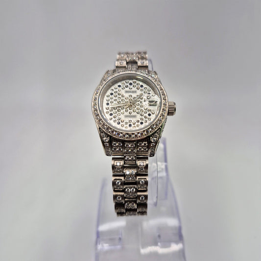 RLX DTJ - Silver Watch (Iced Out)