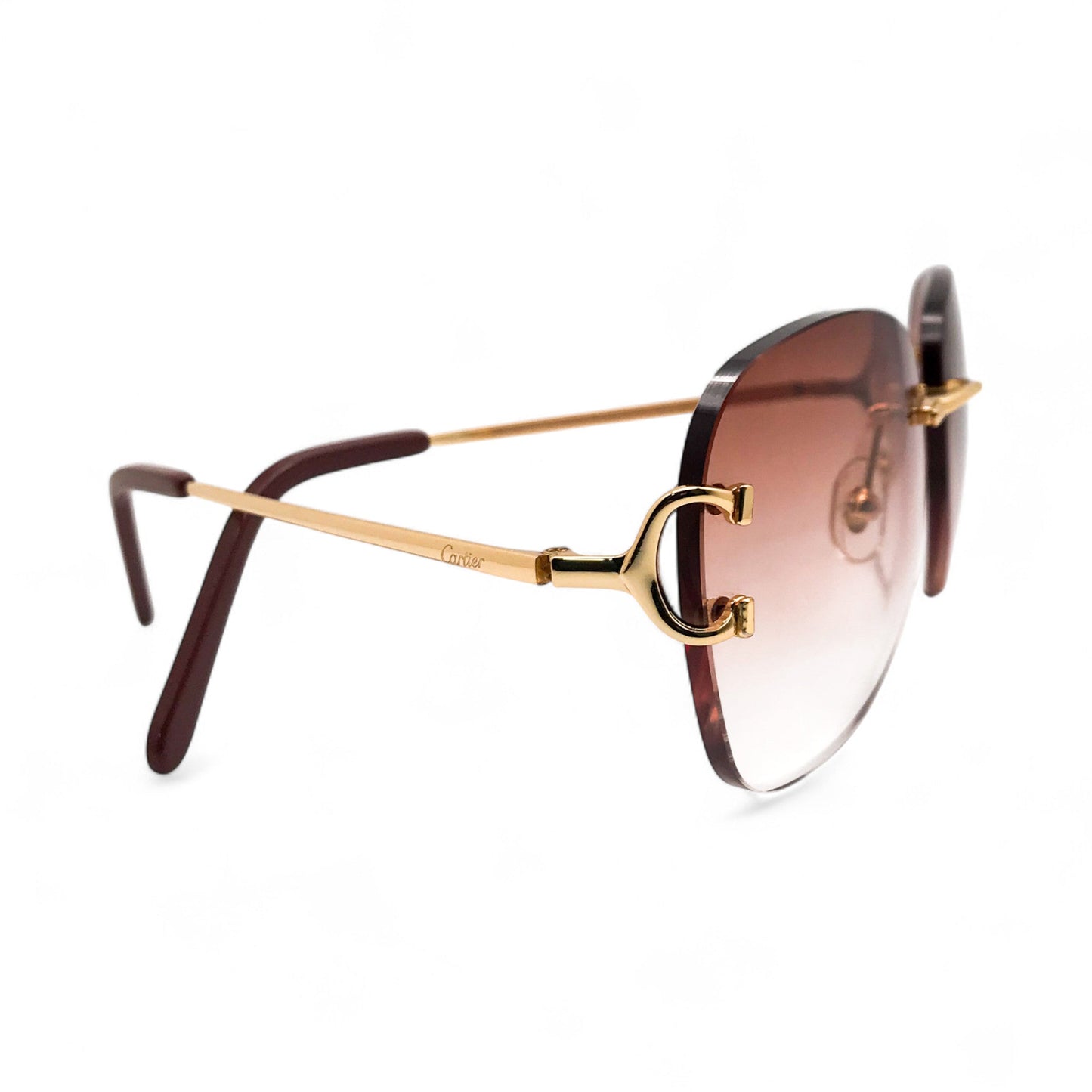 Big C Decor - Gold Wires Sunglasses w/ Hennessy Brown Lenses (2000s) - Luxury Optical