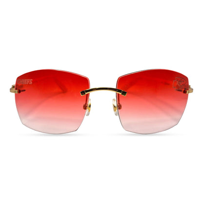 C Decor "KC Chiefs" - Gold White Marbles/Woods Sunglasses w/ Custom Lenses (2025)